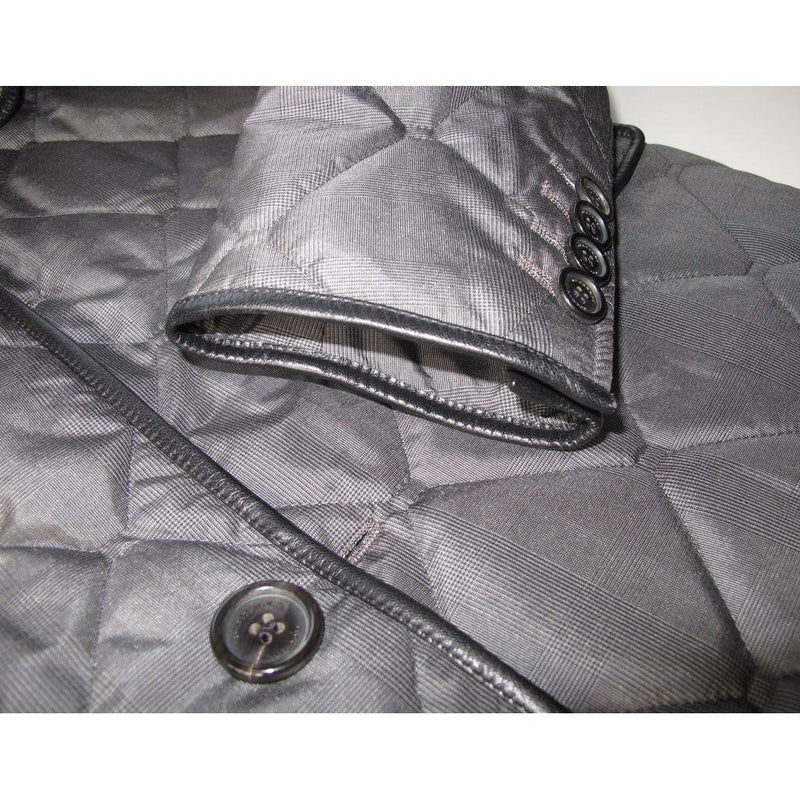 Burberry Men Leather & Quilted Jacket Prince de Galle Bnew, Sz48, NWT - poupishop