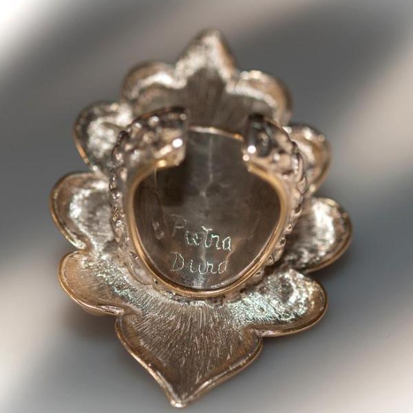 Carole Midy for Pietra Dura Multigem Gem Turtle Ring, Huge! - poupishop