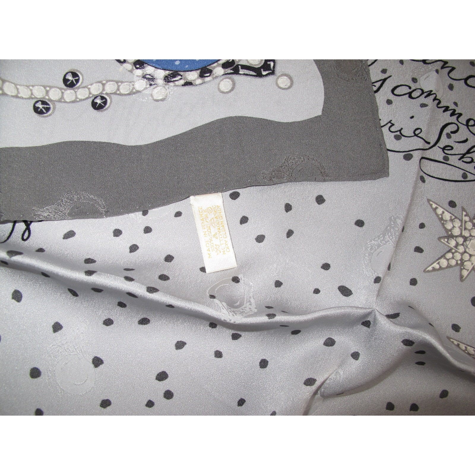 Cartier Panther Poem Scarf Jacquard Crepe of Silk 90cm, Box! - poupishop