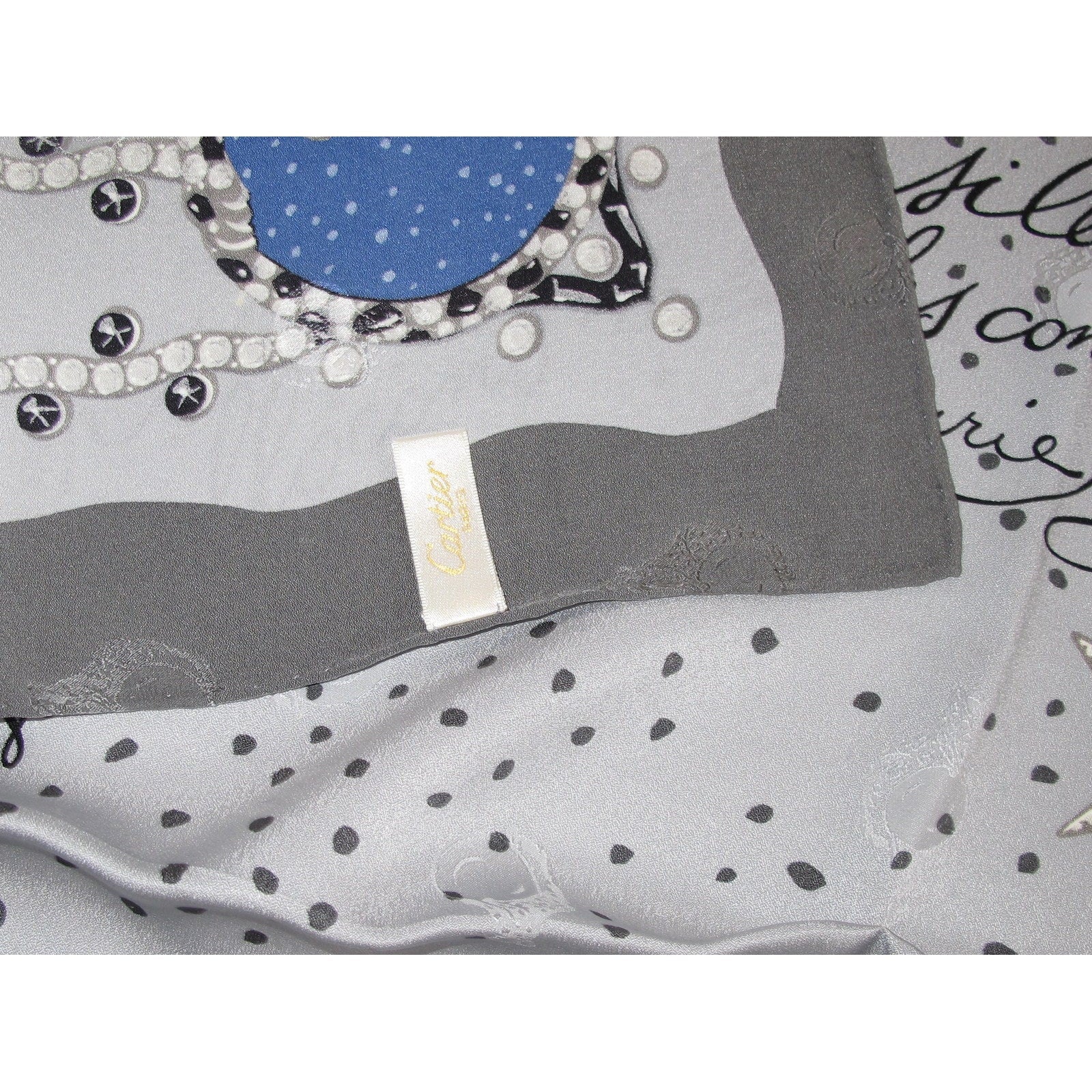 Cartier Panther Poem Scarf Jacquard Crepe of Silk 90cm, Box! - poupishop