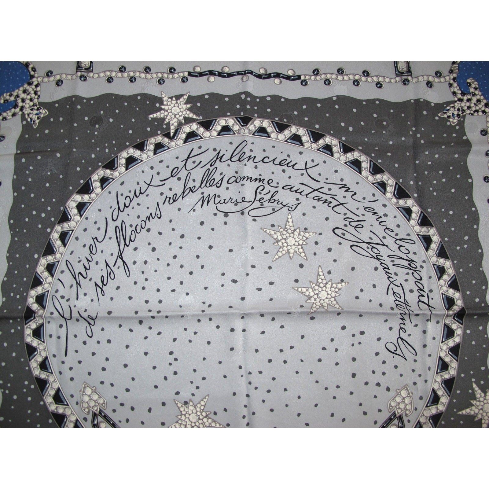 Cartier Panther Poem Scarf Jacquard Crepe of Silk 90cm, Box! - poupishop