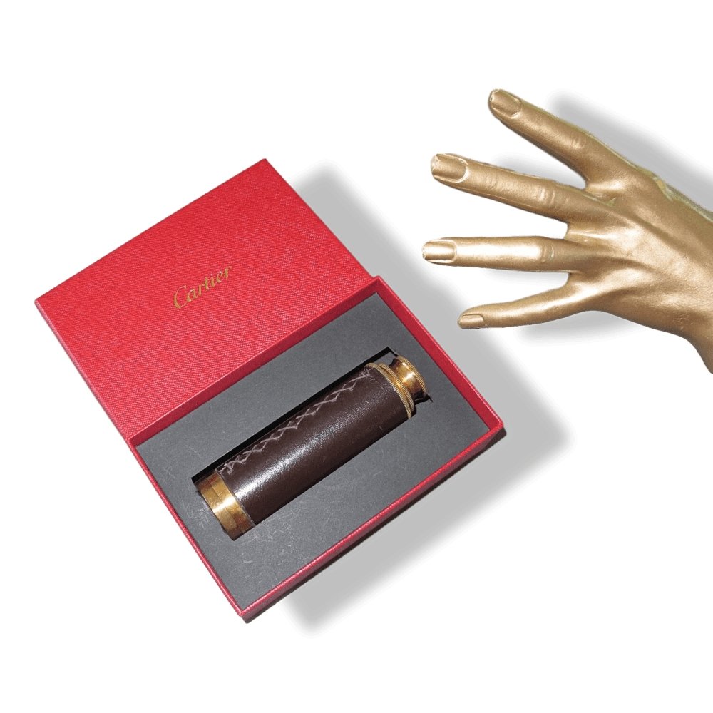 Cartier Pocket Compact Leather-Wrapped Scope Telescope in Box, Press gift! - poupishop