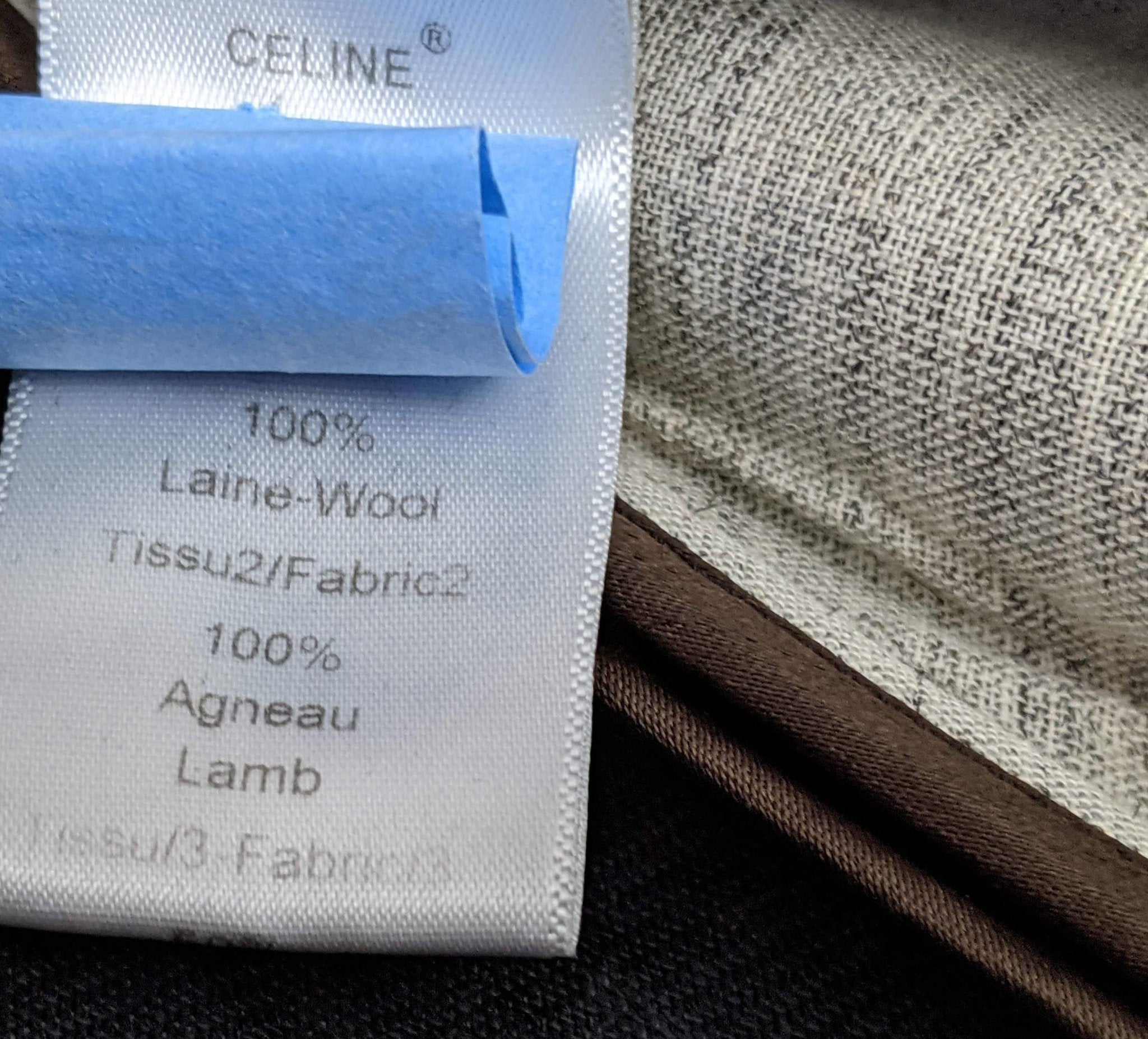Celine Haute Couture Vintage Brown 100% Heather Wool Long Coat Sz 38 - poupishop