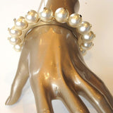 Chanel 2000s Impressive Permabrass Pearls Bangle Bracelet, Box! - poupishop