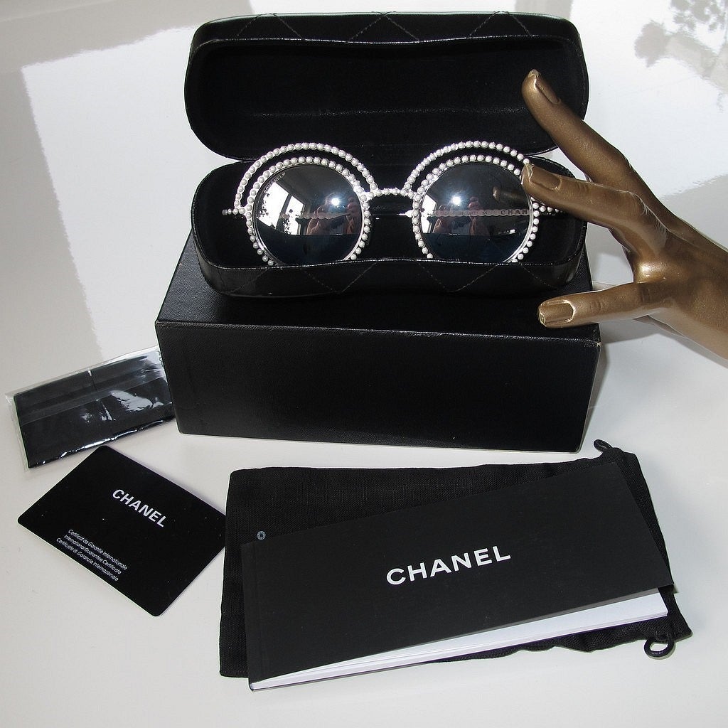 Chanel 2005 Perle Mirror Sunglasses in Cases, NIB! - poupishop