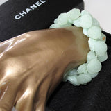Chanel 2011 Celadon 'Poured Glass' Resine Camelias Bracelet, NIB! - poupishop