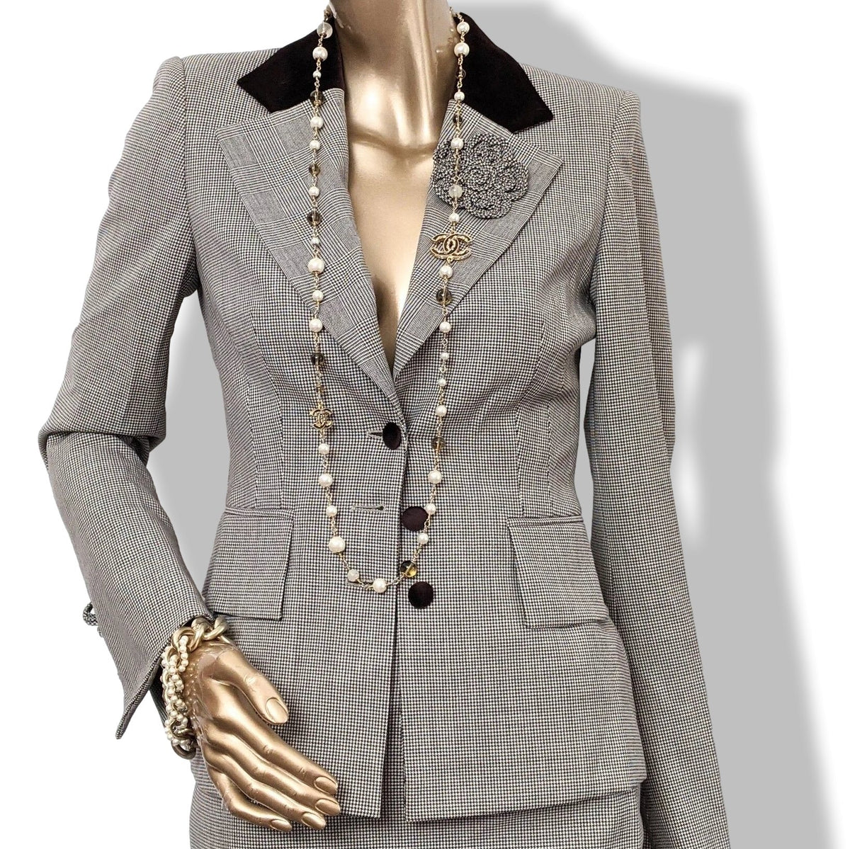 Chanel 2013 Permabrass/Pearls Gripoix Links Chain Bracelet, New! - poupishop