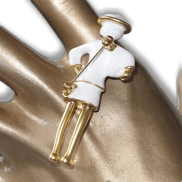 Chanel 2016 White/gold Enamelled CoCo Brooch Vip! - poupishop