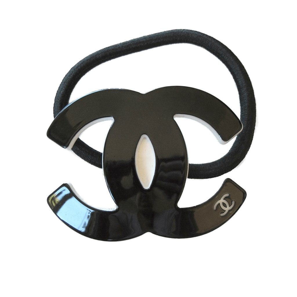 Chanel Big Black Logo Hair Tie VIP - poupishop
