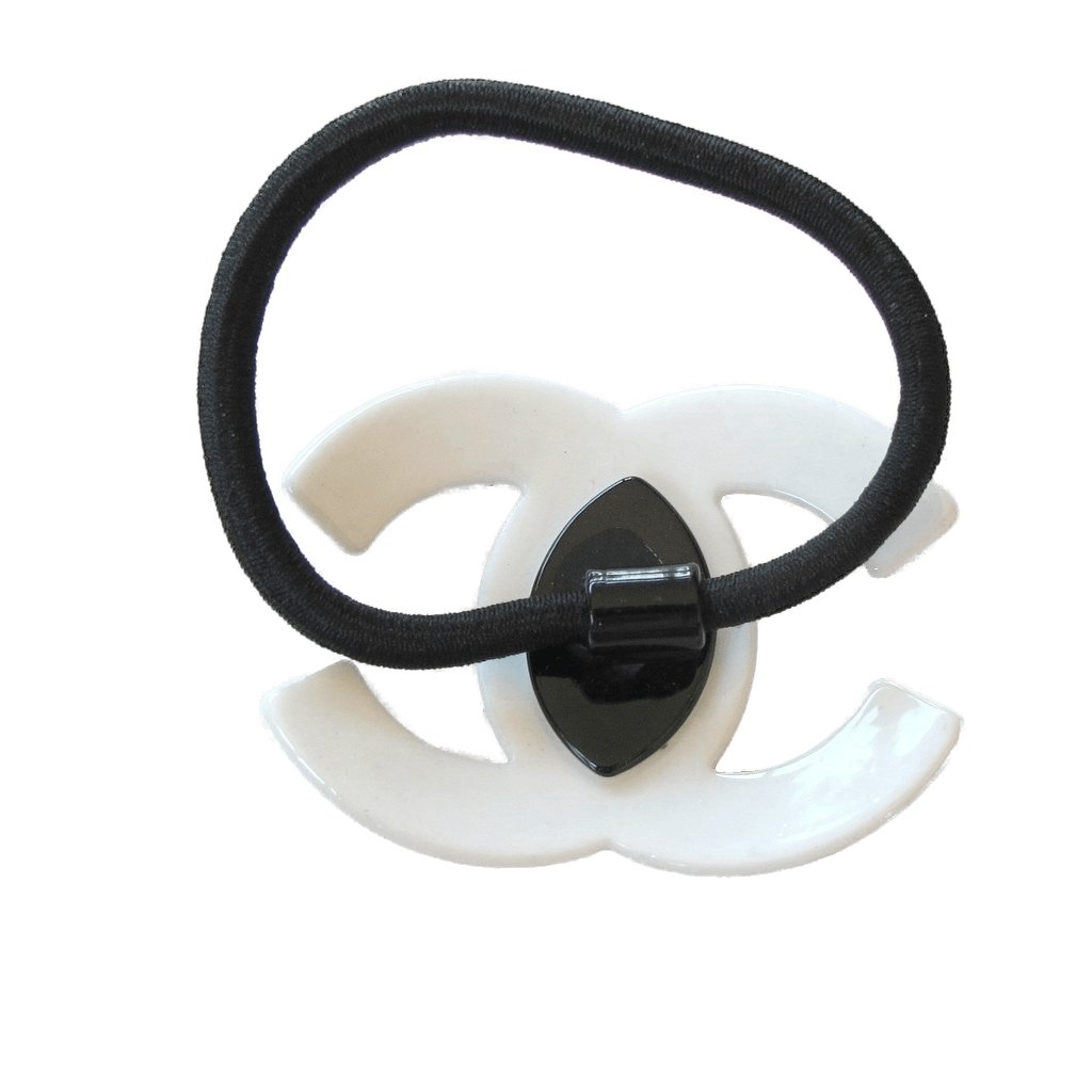 Chanel Big Black Logo Hair Tie VIP - poupishop