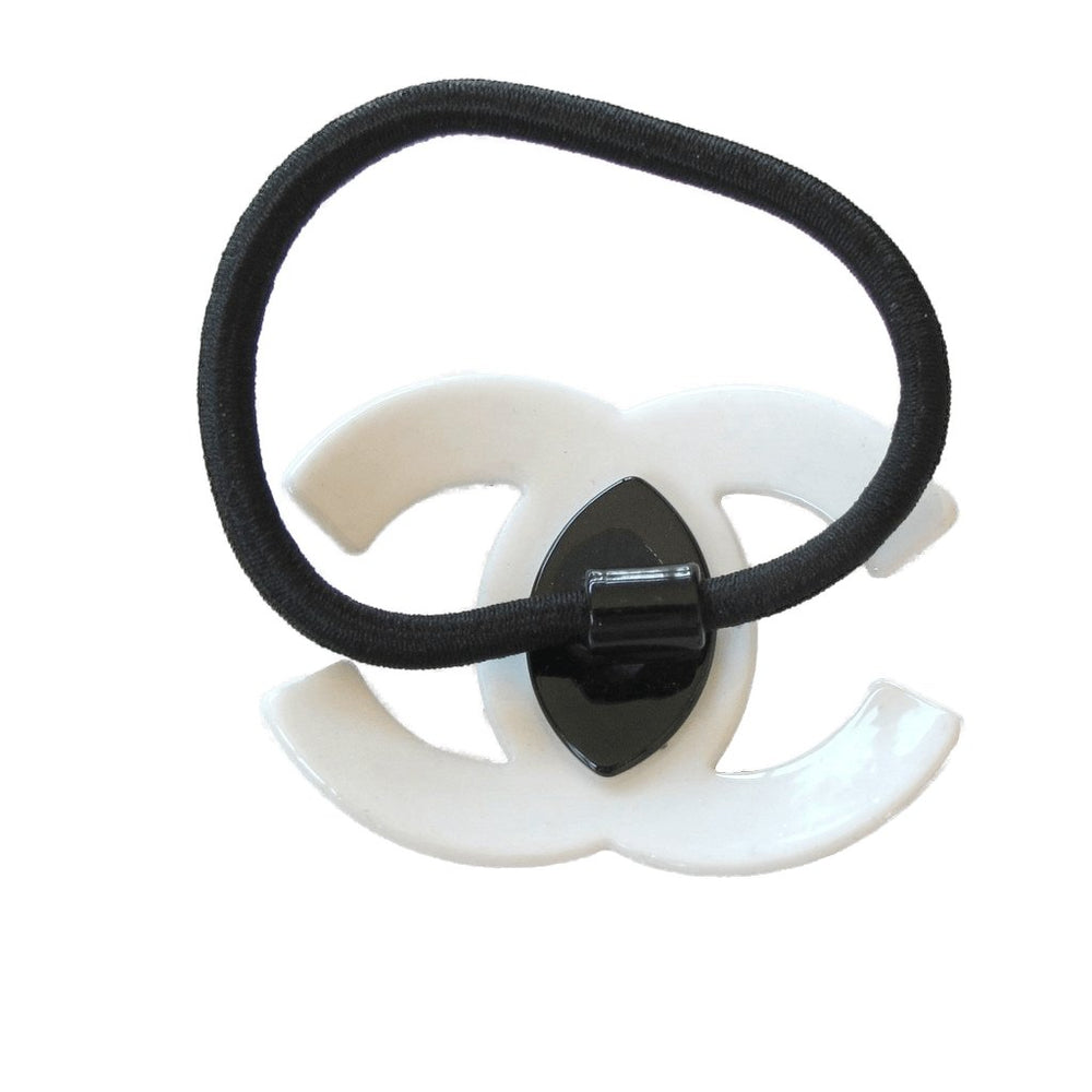 Chanel Big Black Logo Hair Tie VIP | poupishop display picture 2