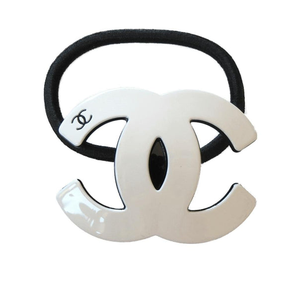 Chanel Big White Logo Hair Tie VIP - poupishop