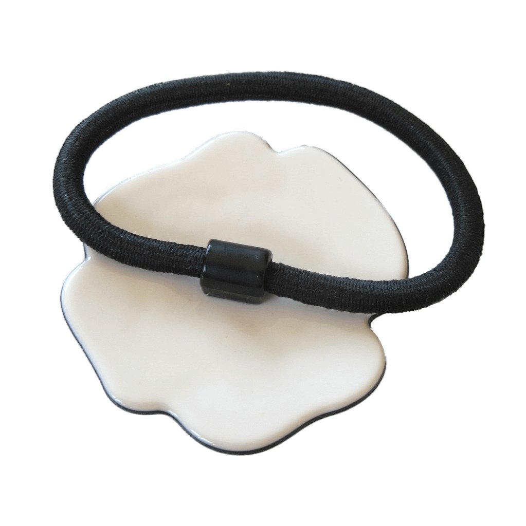 Chanel Black & White Camelia Hair Tie VIP - poupishop