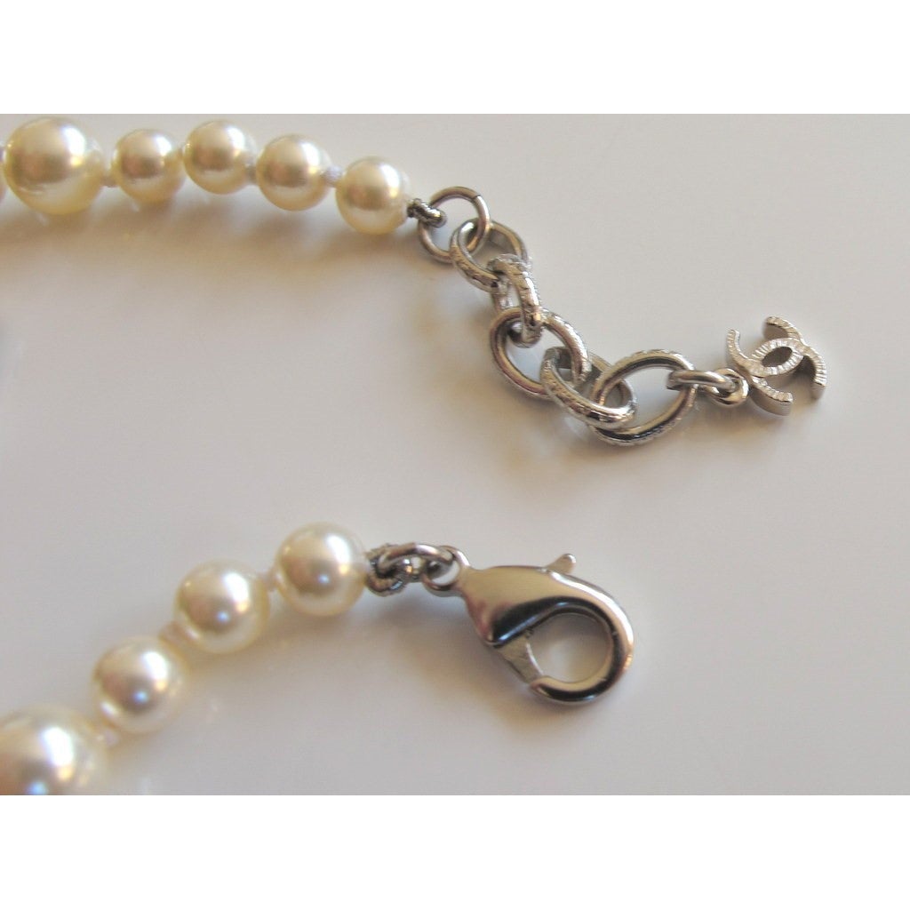Chanel Camelia Poured Glass and Pearls Gripoix Bracelet, NIB! - poupishop