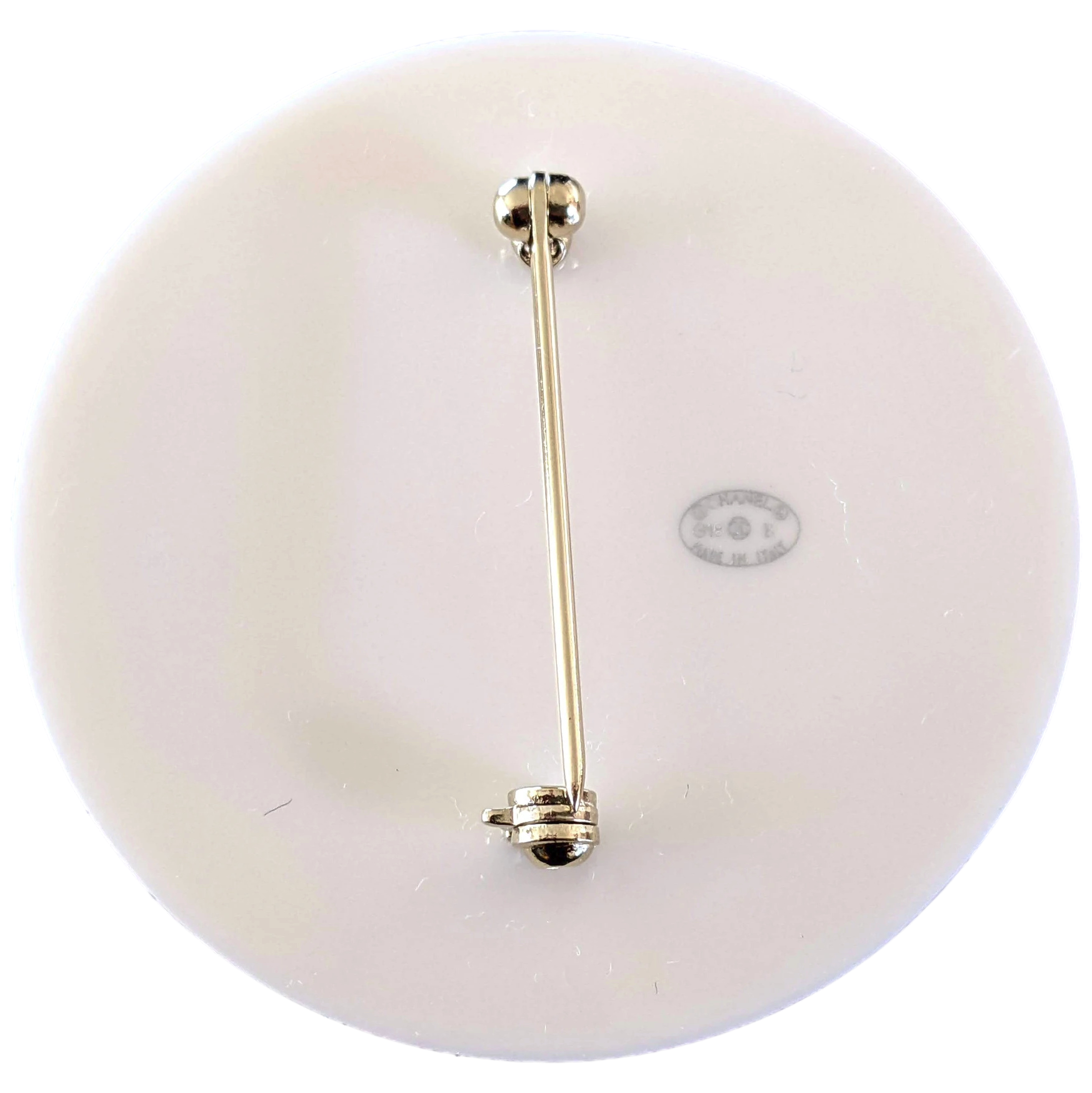 Chanel 2018 Black/White Resine Acetate Brooch CoCo with a Pearl Earring