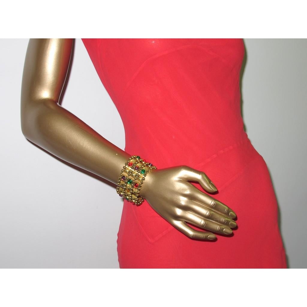 Chanel Dated 1985 Ancient Poured Glass Gripoix Bracelet - poupishop
