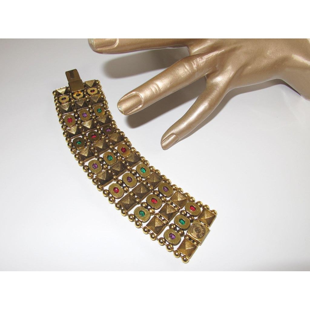 Chanel Dated 1985 Ancient Poured Glass Gripoix Bracelet - poupishop
