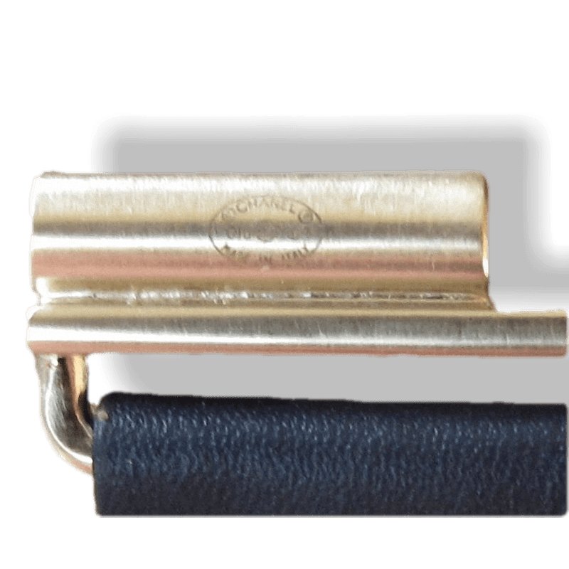 Chanel Exclusive Edition Decembre 2017 Aged Gold Logo Leather Manchette Bracelet, NIB! - poupishop