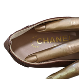Chanel 1990s Marron Kid Ballet Flat Pumps Ballerines en Chevreaux Xtra Soft Sz 38.5