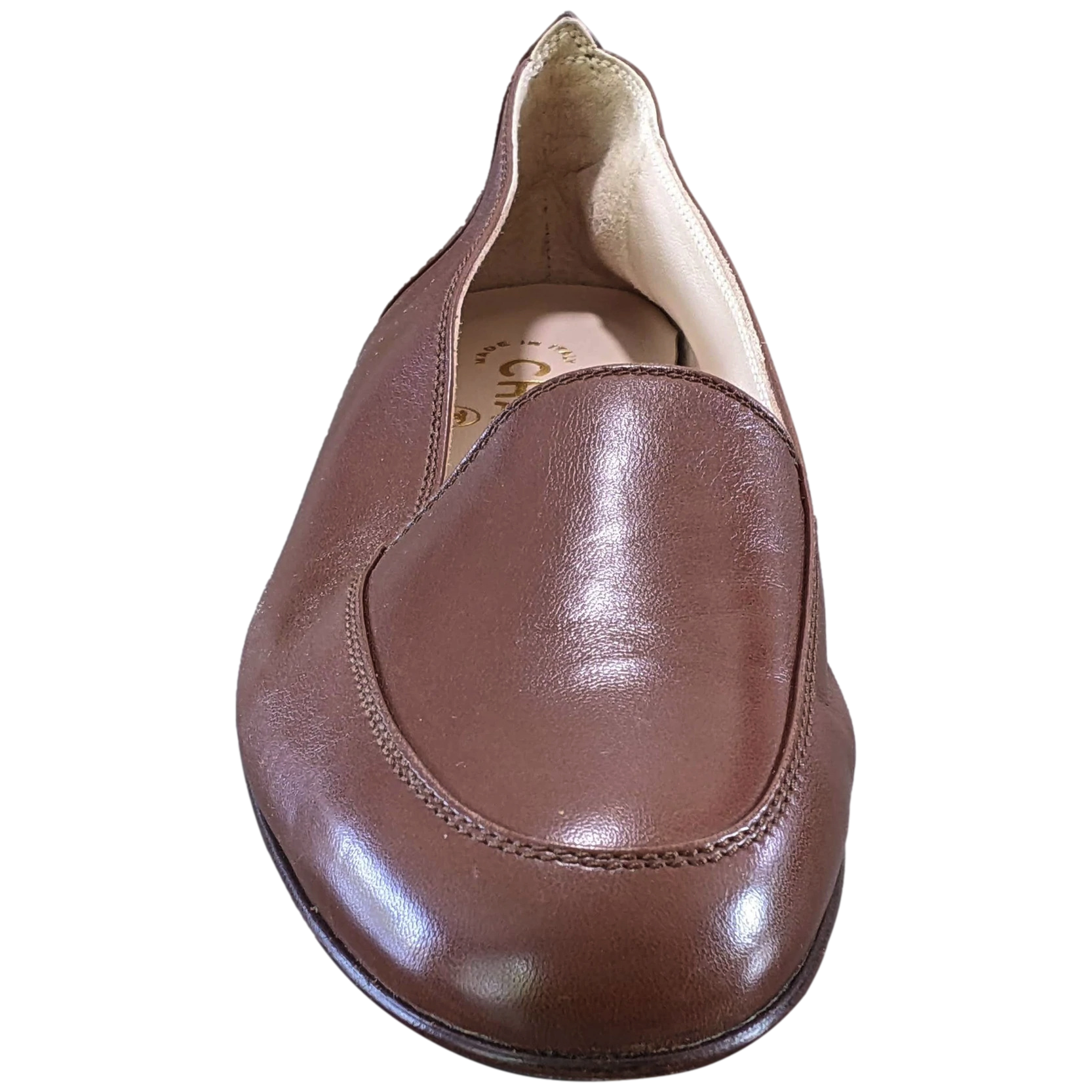 Chanel 1990s Marron Kid Ballet Flat Pumps Ballerines en Chevreaux Xtra Soft Sz 38.5