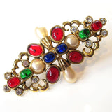 Chanel Haute Couture Dated 1984 Important Poured Glass Gripoix Brooch, Rare! - poupishop