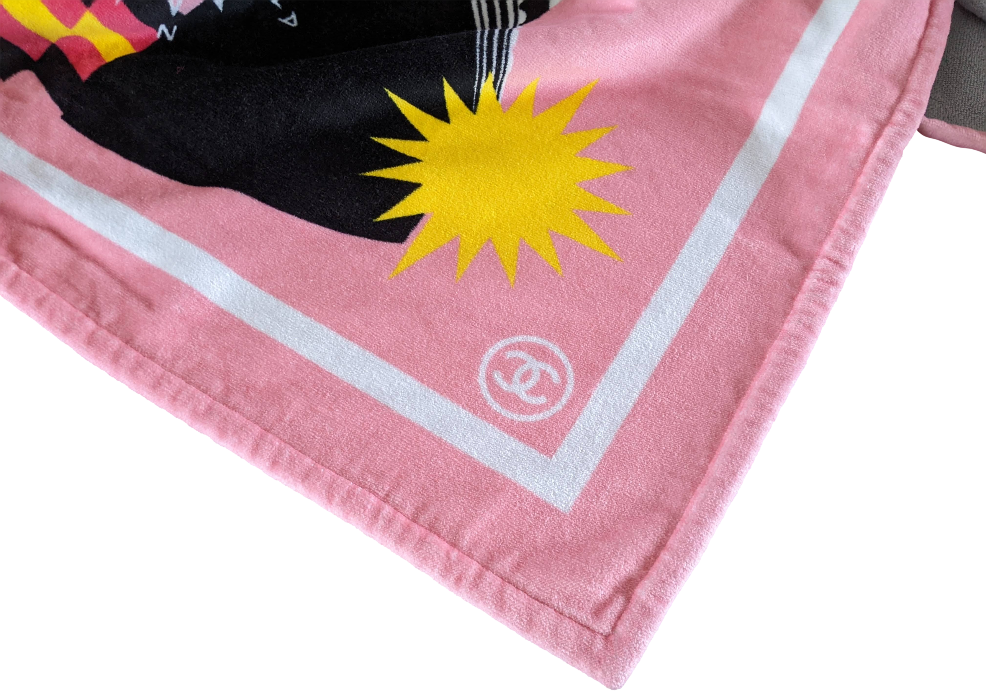 Chanel Pink "La Pause" Terry Cotton Beach Towel 125 x 180 cm