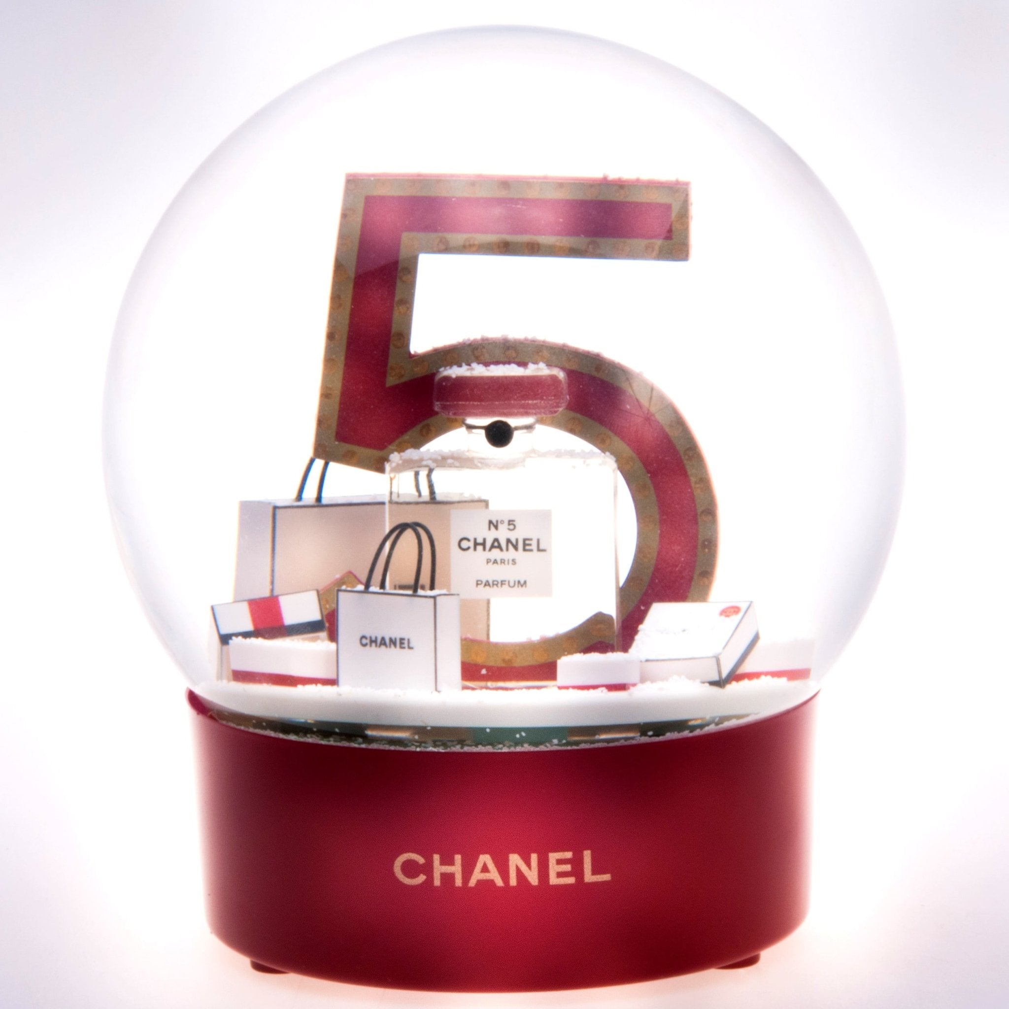 Chanel N° 5 2015 Gigantic USB Rechargeable Snowball Globe, NIB but doesn't work! - poupishop