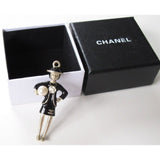 Chanel Permabrass Black Enamelled & Pearl CoCo Gripoix Pendant, New! - poupishop