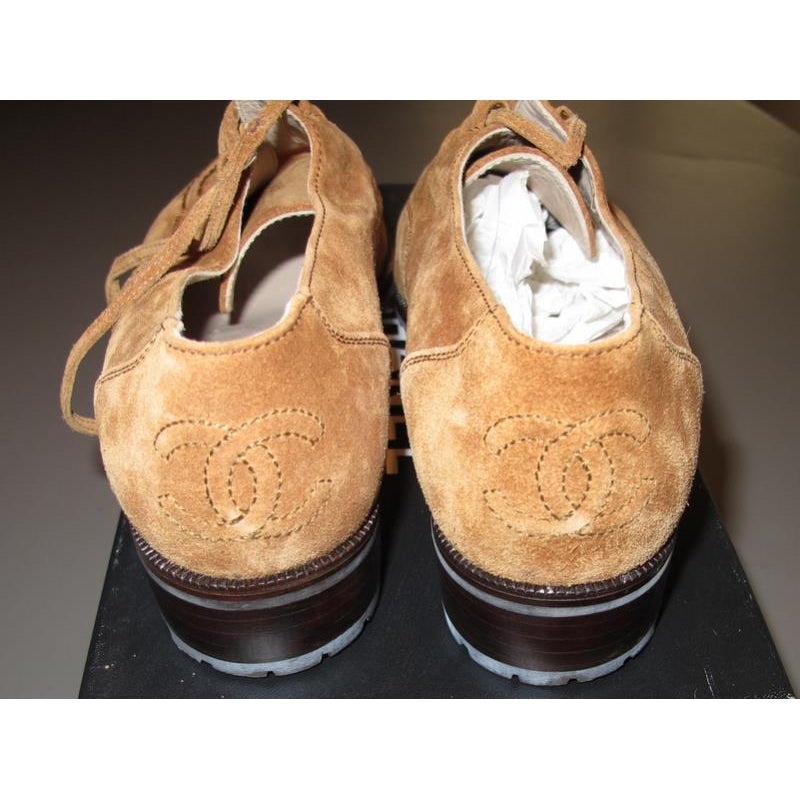 Chanel Suede Laced Hunting Women Shoes, NIB! - poupishop