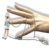 Chanel White Resine COCO Figurine Collector Bag Charm KeyRing Pendant Sautoir, New! - poupishop