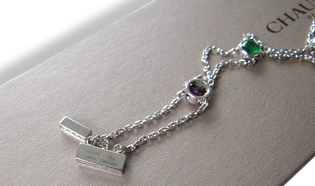 Chaumet 2004 White Gold Multigem ABC AIMER Love Acrostics Bracelet, Rare in Box! - poupishop