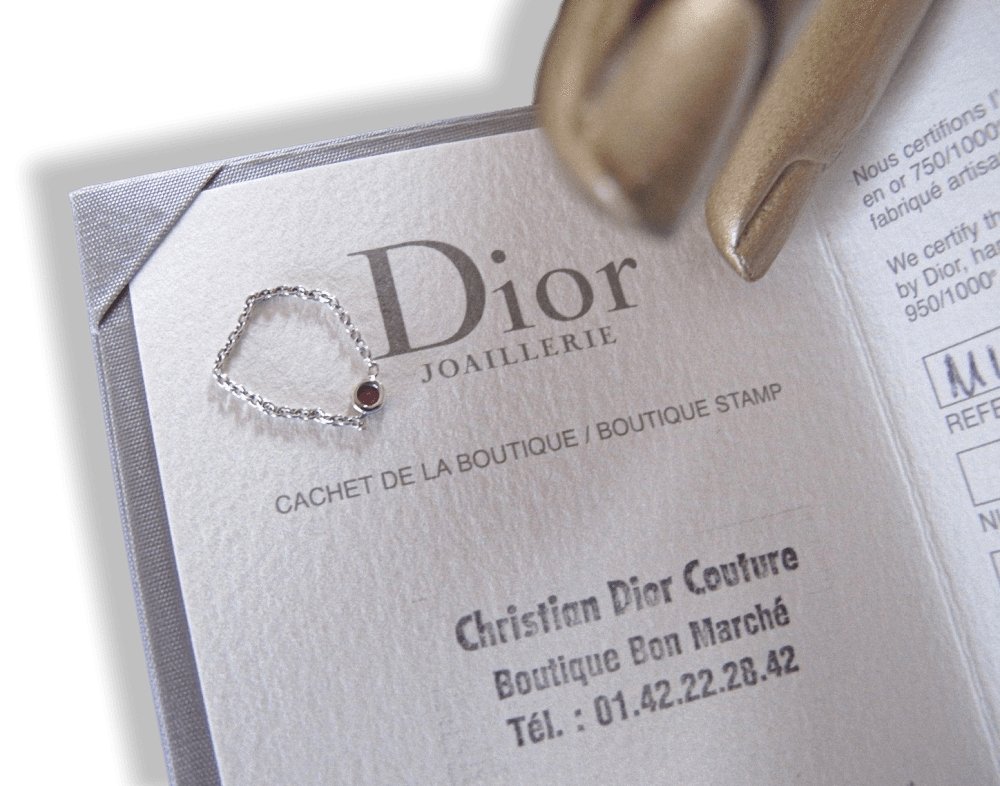 Christian Dior 2006 Limited Edt Victoire de Castellane White Gold Pink Saphire Mimioui Ring Sz53, New with Paper! - poupishop
