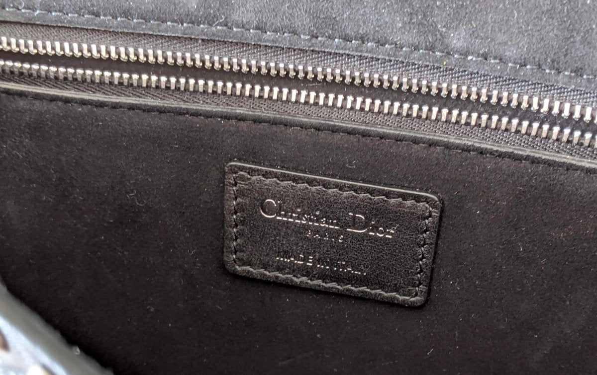 Christian Dior Black/Aged Metal Calfskin Studs DIORADDICT M 24 cm Flap Bag, New! - poupishop