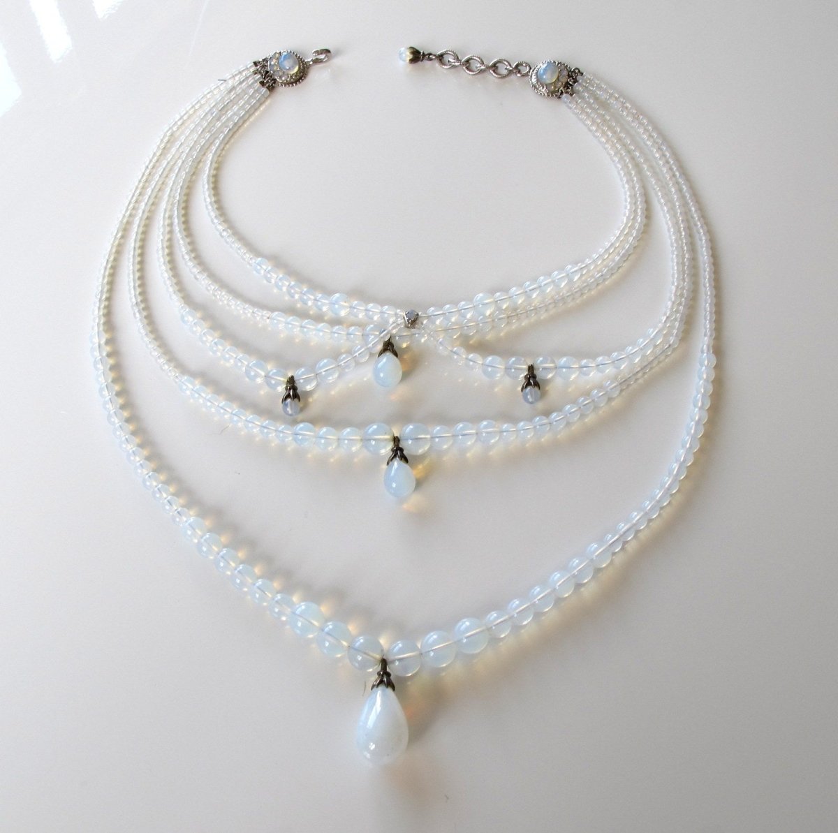 Christian Dior Boutique Opalescent Poured Glass Victorian Necklace - poupishop