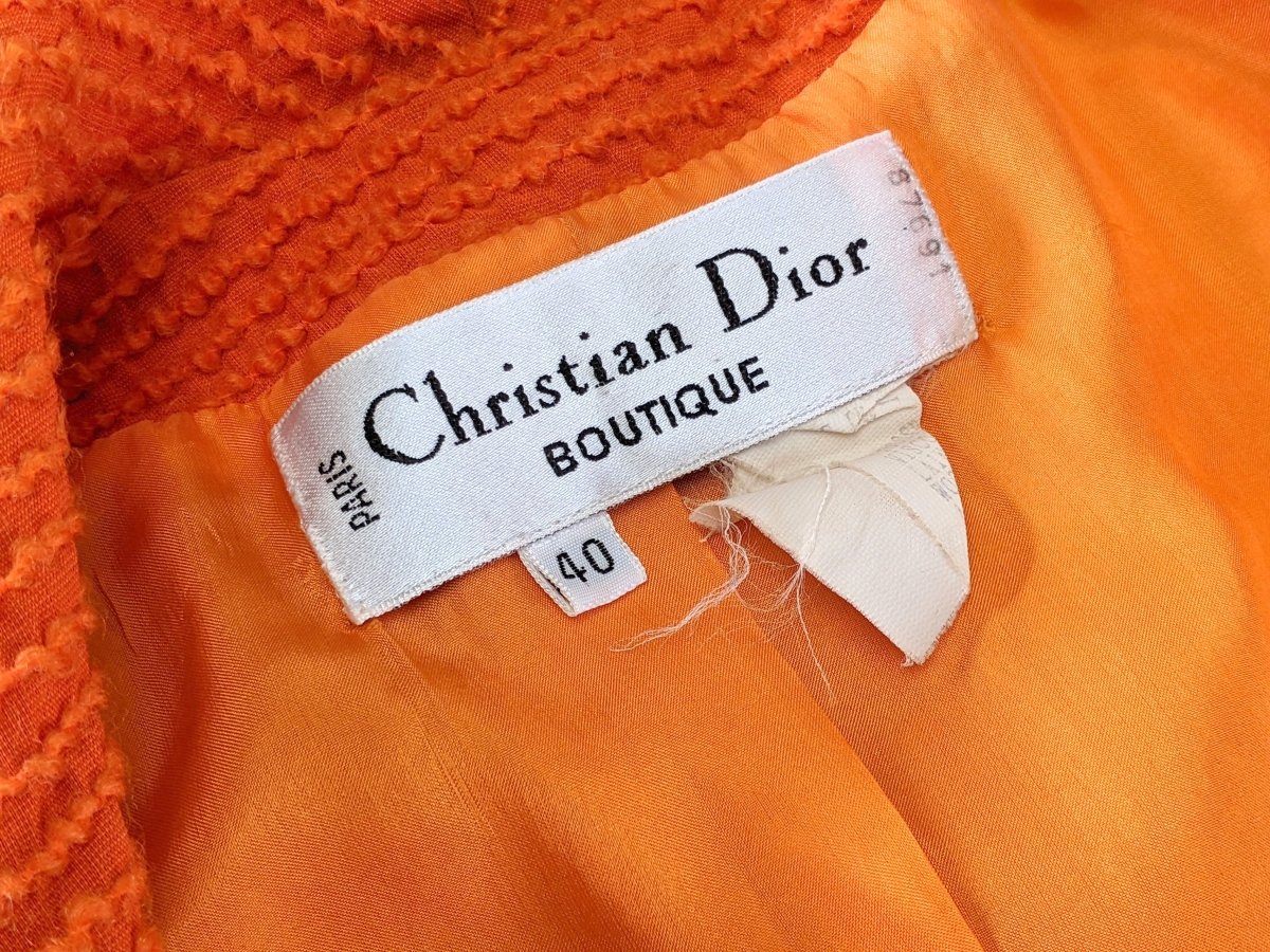 Christian Dior Boutique Orange Bouclette of Wool Jacket Sz40 - poupishop