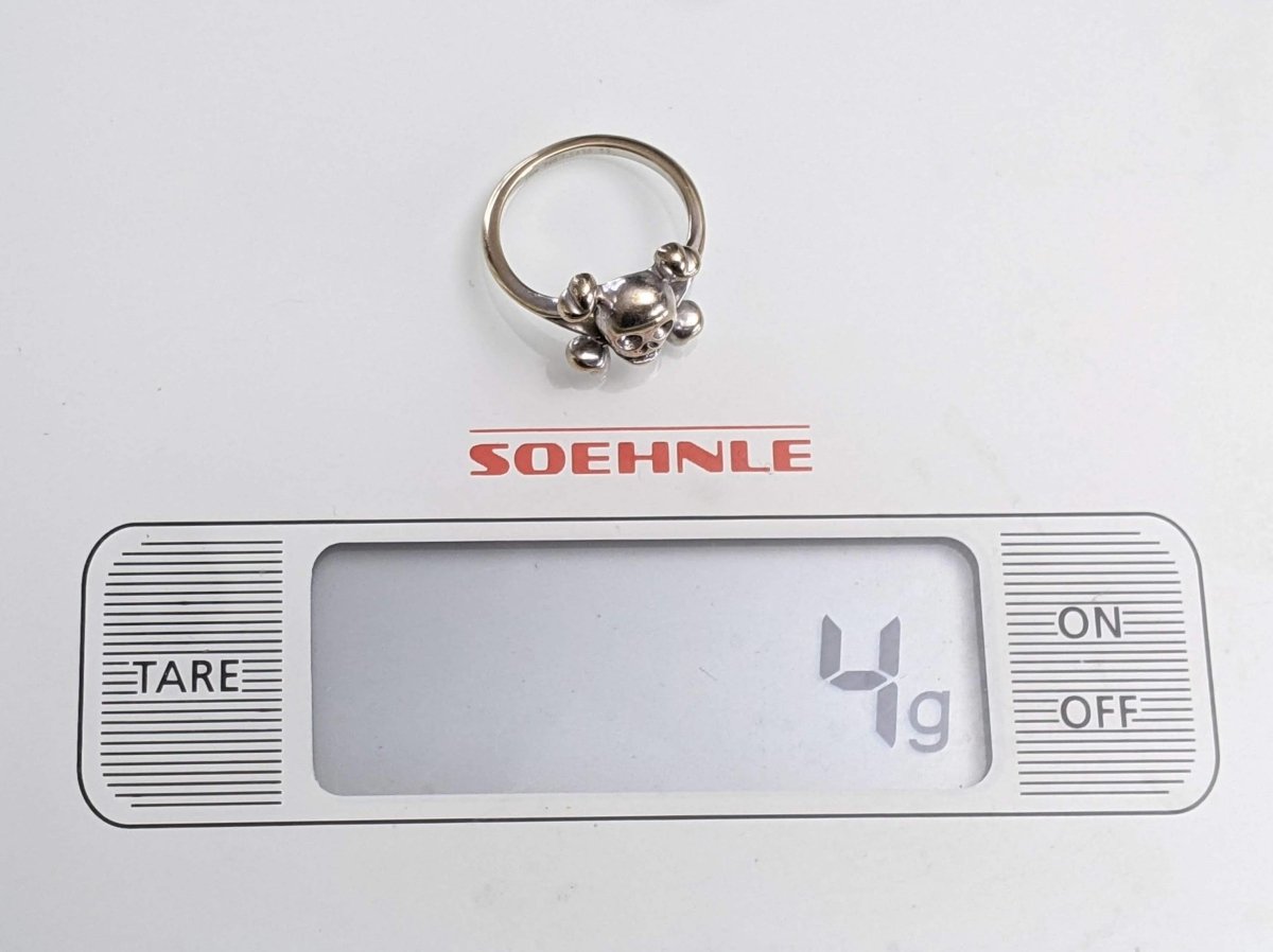 Christian Dior Joaillerie White Gold Bague La fiancee du Pirate Skull Rock Ring 52, Box! - poupishop