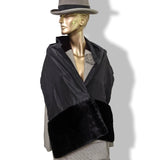 Christian Dior Noir Opera Etole Satin of Silk and Faux Fur, Mint! - poupishop