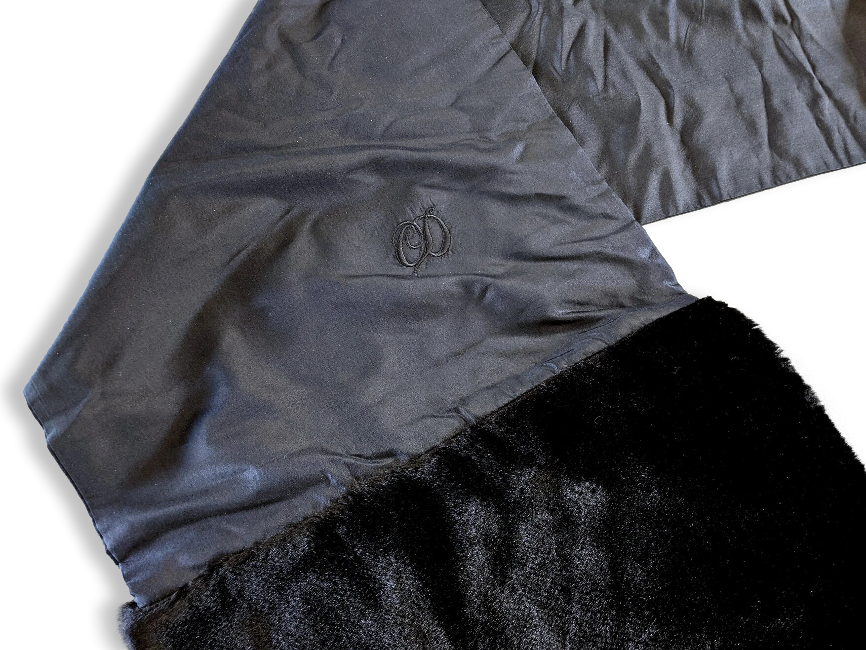 Christian Dior Noir Opera Etole Satin of Silk and Faux Fur, Mint!