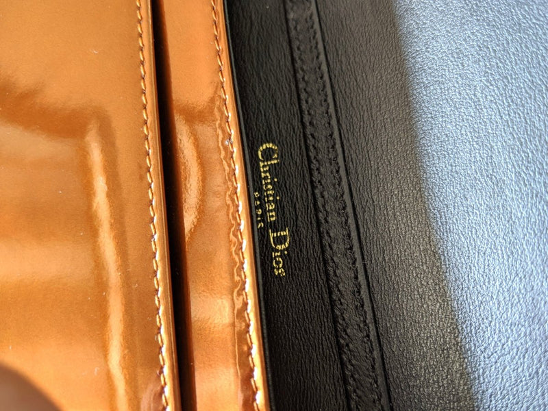CHRISTIAN DIOR Vintage Pochette Shoulder Bag Leather Red x GoldHardware