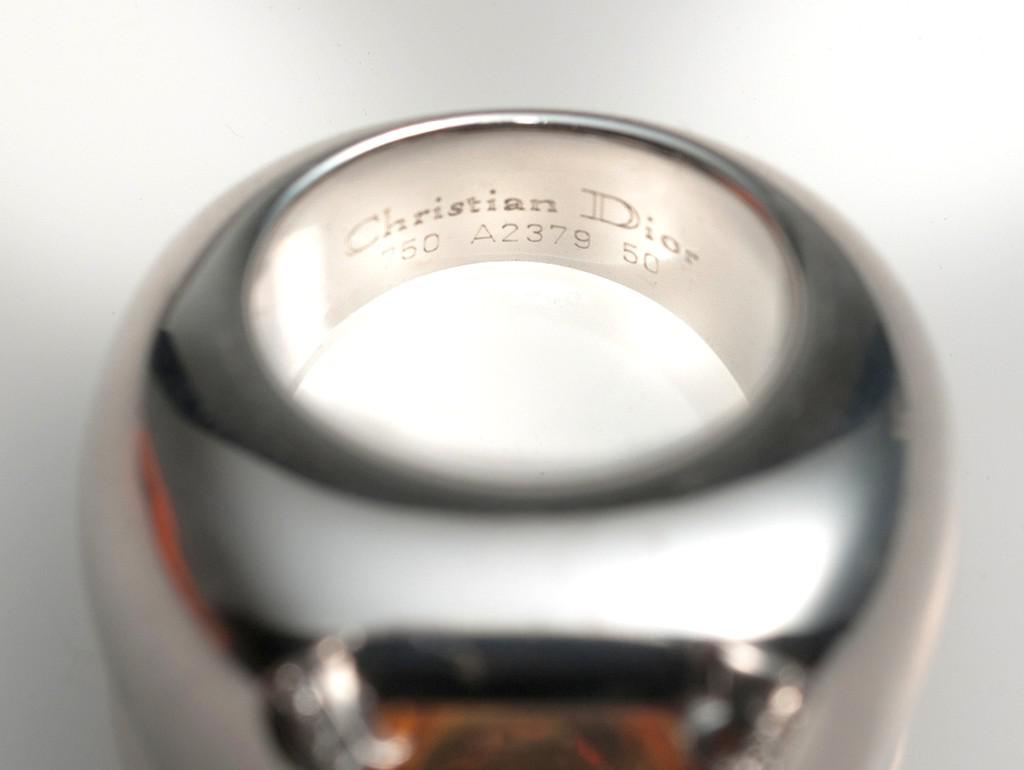 Christian Dior Unisex Diamonds Citrine Ring Dôme, Box! - poupishop