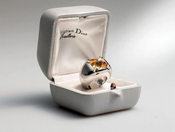 Christian Dior Unisex Diamonds Citrine Ring Dôme, Box! - poupishop