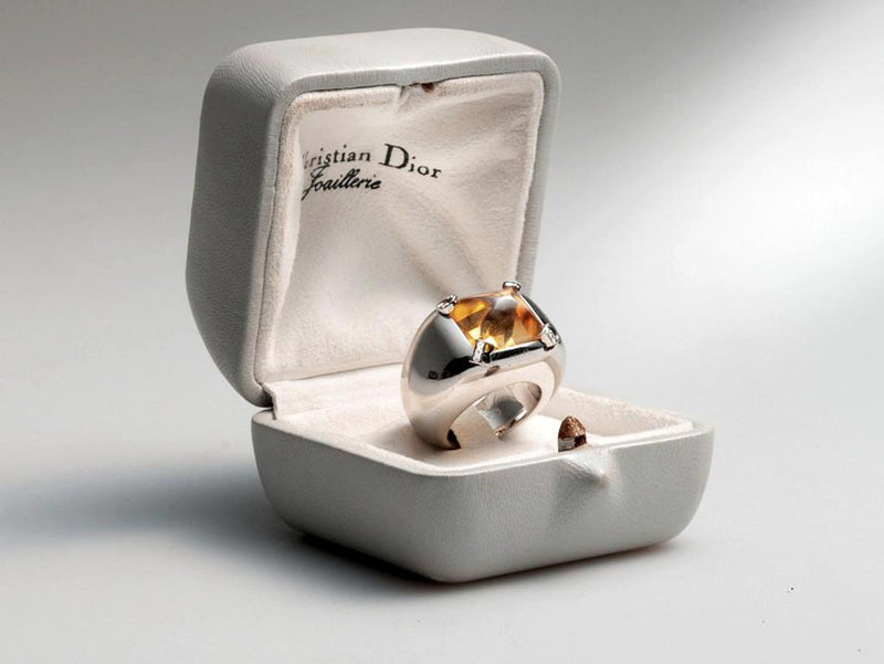 Christian Dior Unisex Diamonds Citrine Ring