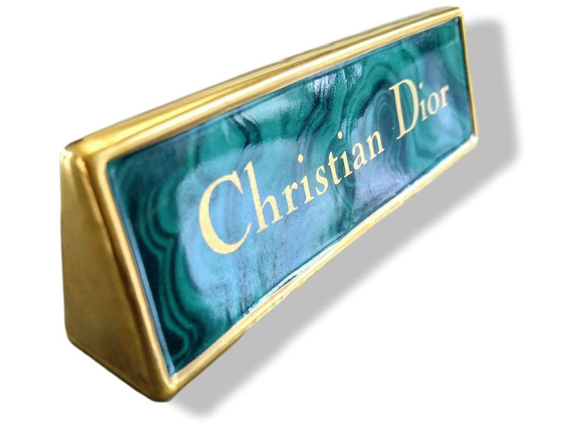 Christian Dior Vintage Boutique Objet of Decoration in Porcelain Malachite Hand Painted, Rare! - poupishop