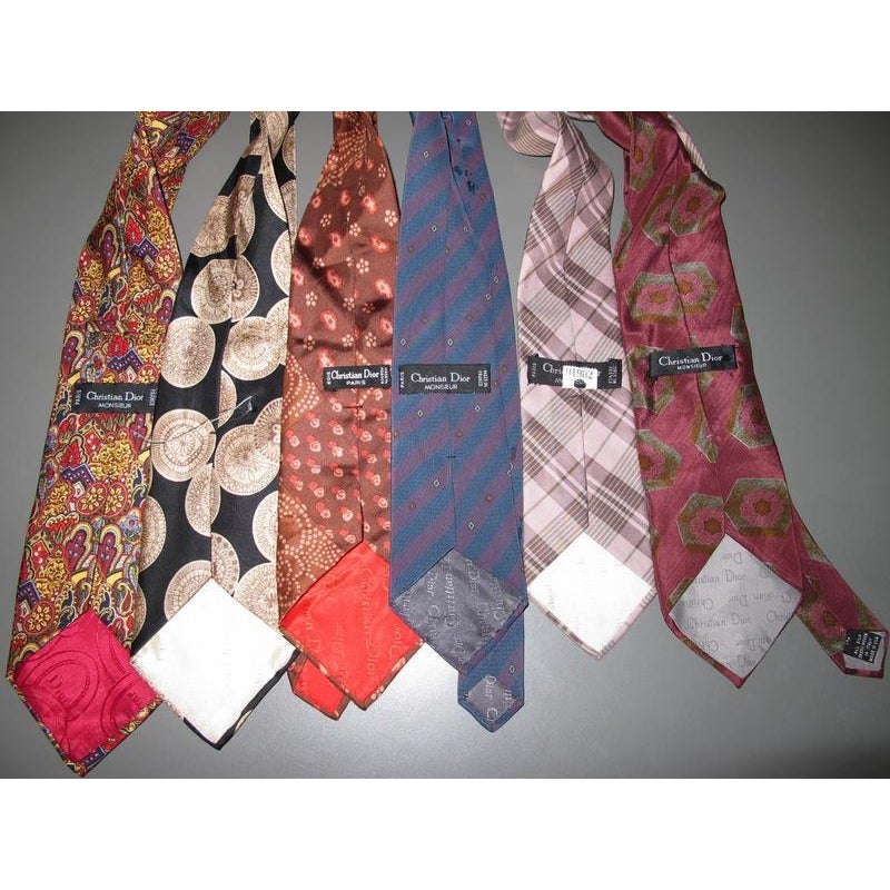 Christian Dior Vintage Lot of 6 Silk Ties - poupishop