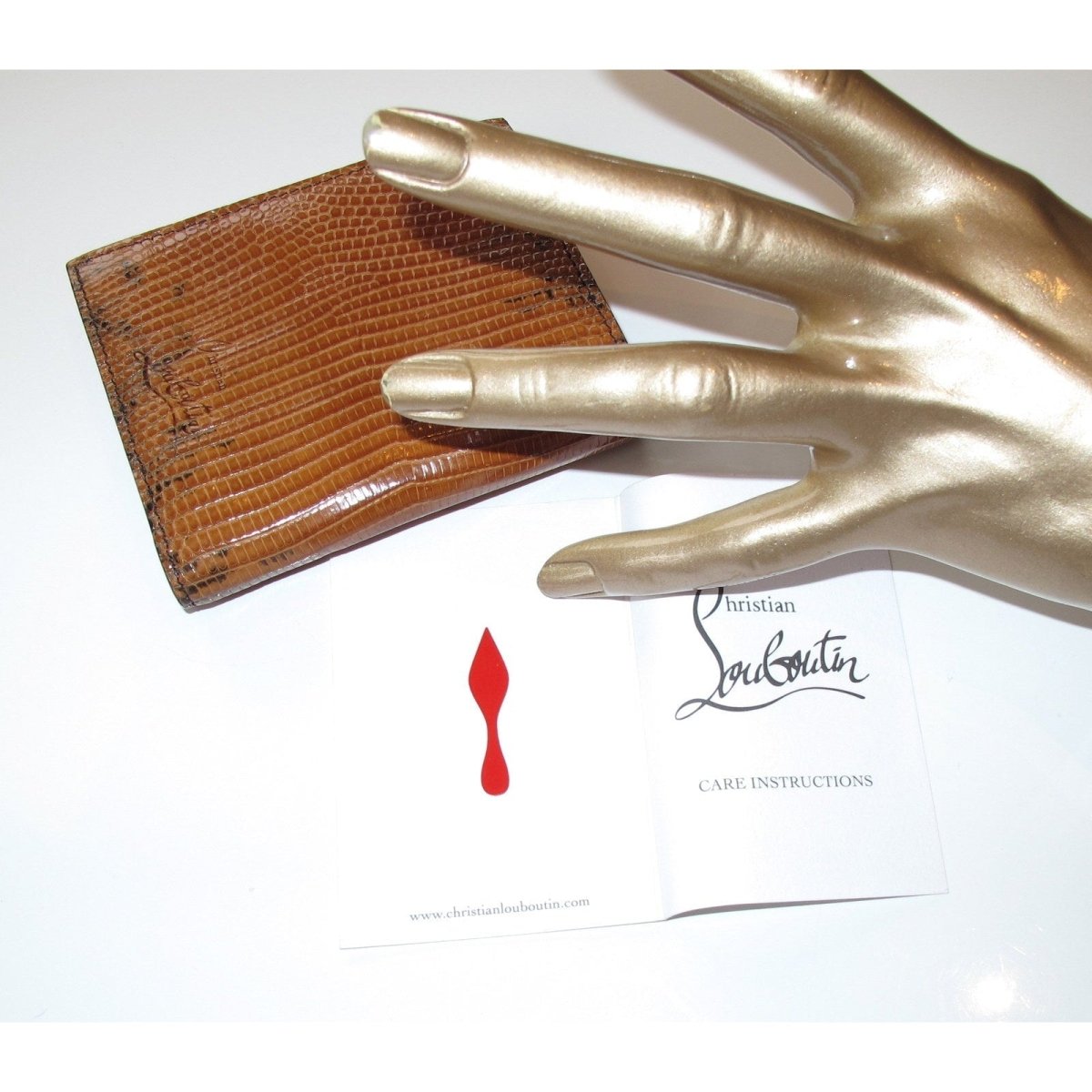 Christian Louboutin Honey Lizard Men's Paros Billfold Wallet With Coin Pocket, NIB! - poupishop