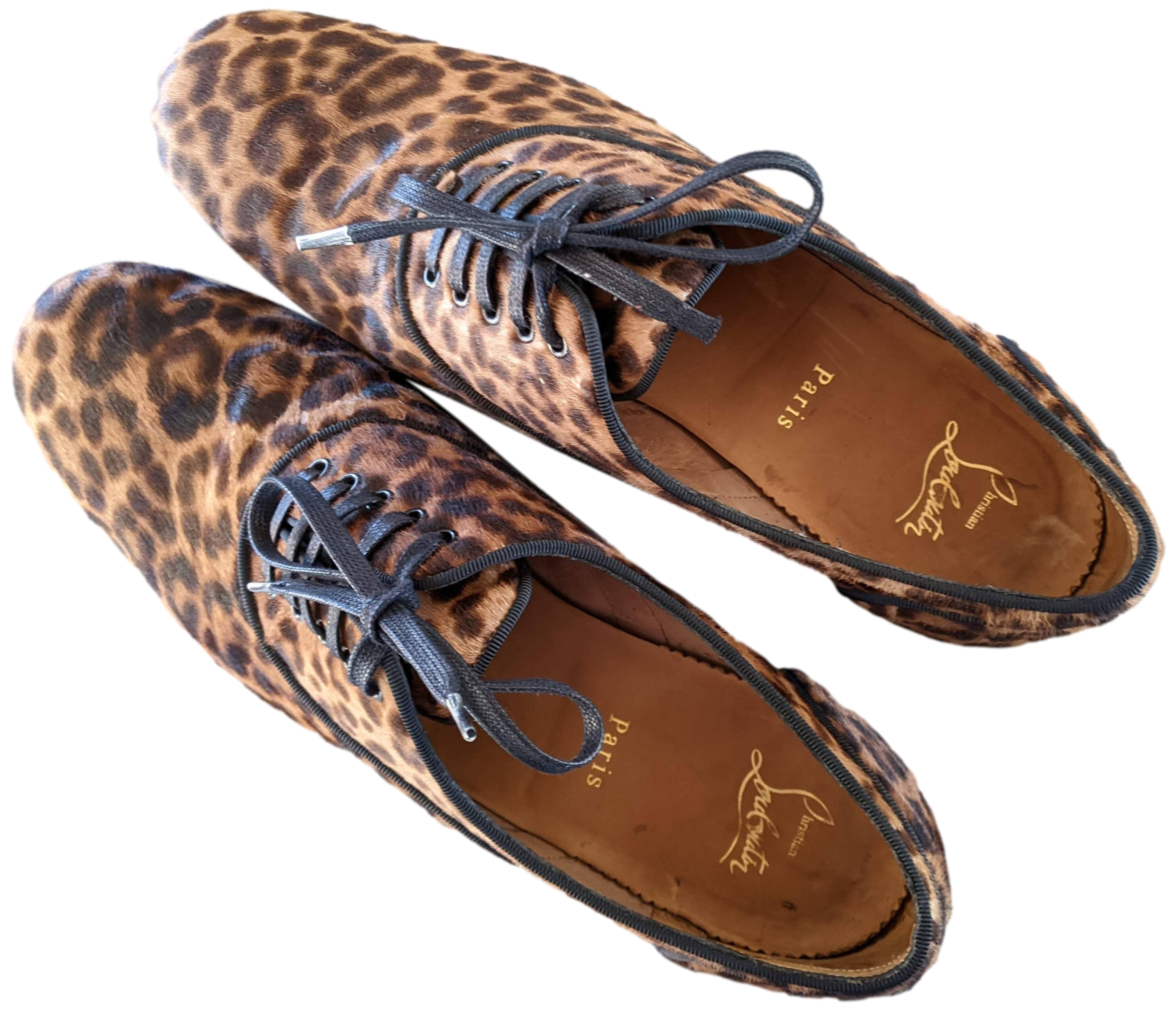 Christian Louboutin Foal-Style Calfskin Leopard Men Shoes Sz44