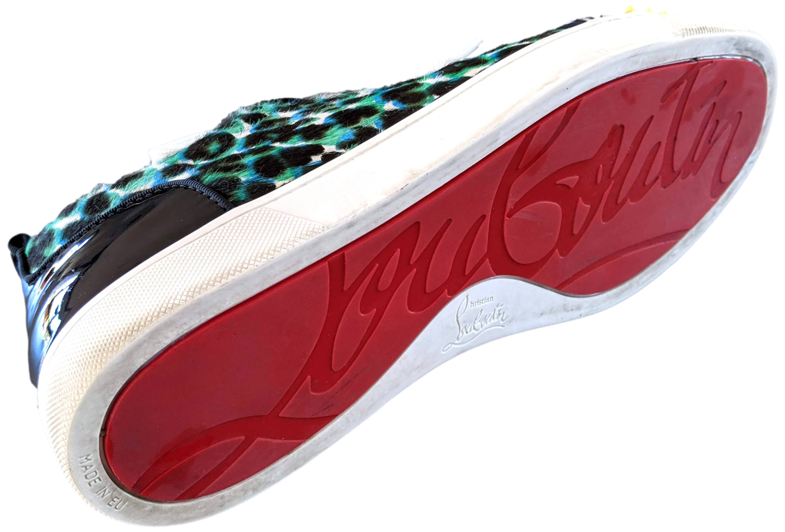 Christian Louboutin Foal-style Calf Leopard " Lou Spikes " Baskets Sz44