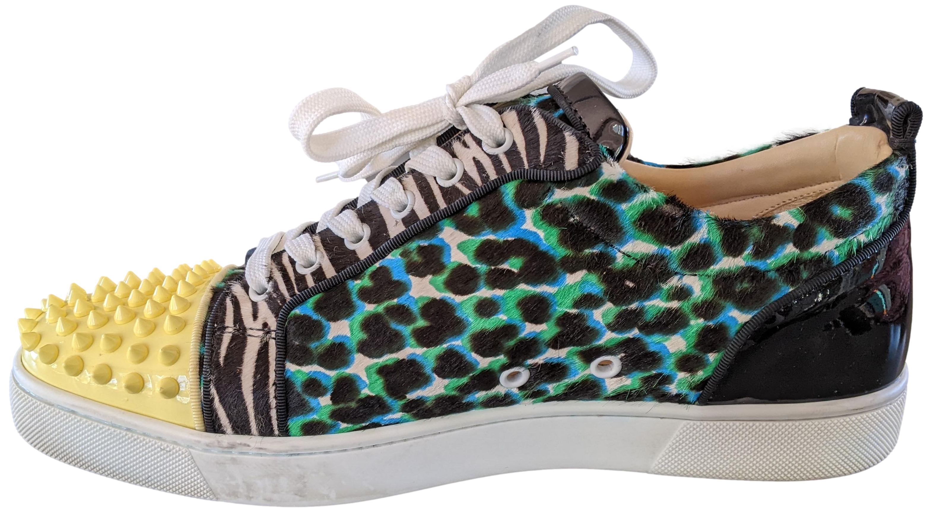 Christian Louboutin Foal-style Calf Leopard " Lou Spikes " Baskets Sz44