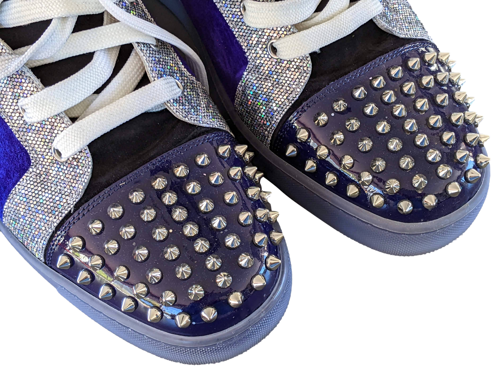 Christian Louboutin Neon/Purple Suede/Sequins 