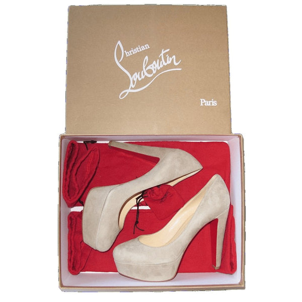 Christian Louboutin Pierre 'Vicky Bass' Suede 120 Women Shoes, NIB! - poupishop